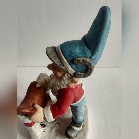 Goebel Co Boy Gnome Herbie Horseman Placing Saddle W Germany Red Blue Figurine - Picture 11 of 16